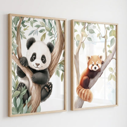 Panda & Végétation - Malice Sauvage décoration murale chambre bébé enfant